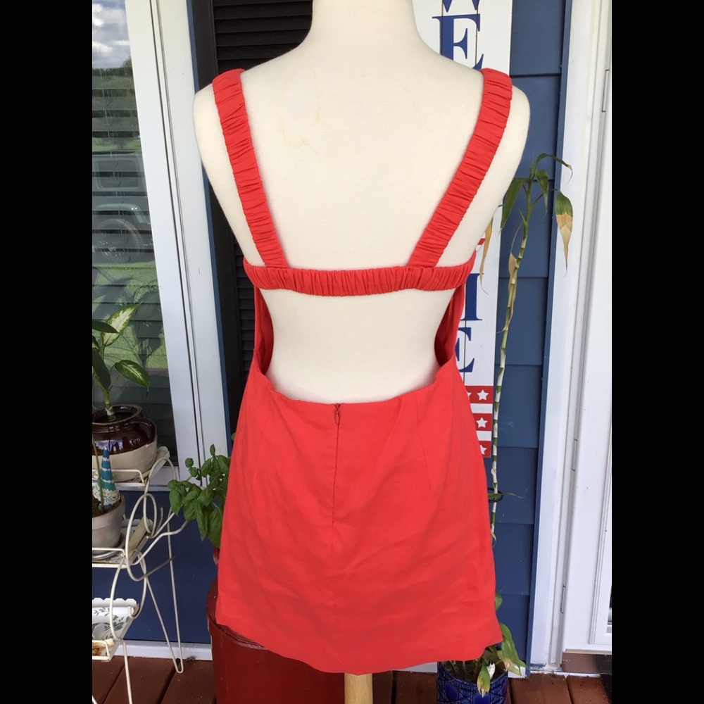 Red Zara nwt backless dress Sz large - Picture 2 of 5